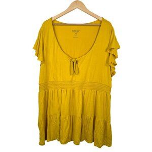 Torrid super soft Knit‎ Top Flowy Yellow Top Boho Chic sz 4X